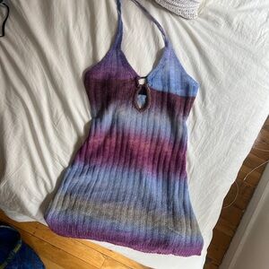 Urban Outfitters XL Multicolor Halter Knit MINI Dress